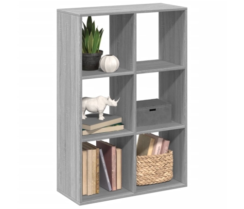 Librería divisor madera ingeniería gris Sonoma 69,5x29x103,5 cm