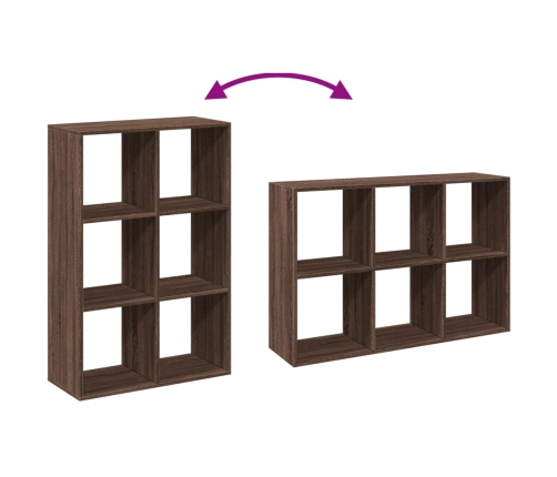 Librería divisor madera ingeniería marrón roble 69,5x29x103,5cm