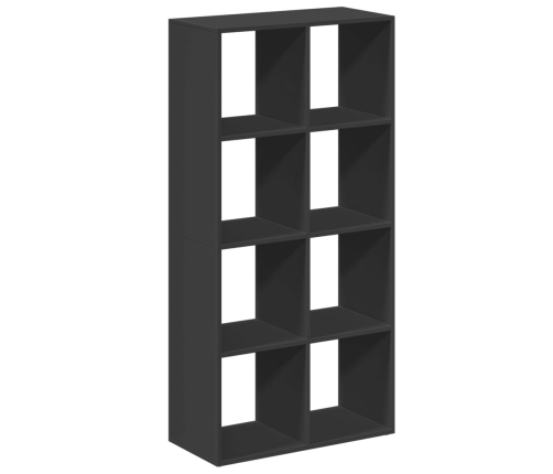 Librería divisora madera de ingeniería negra 69,5x29x137,5 cm