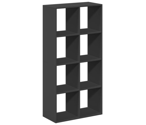 Librería divisora madera de ingeniería negra 69,5x29x137,5 cm