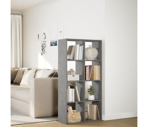 Librería divisora madera gris hormigón 69,5x29x137,5 cm