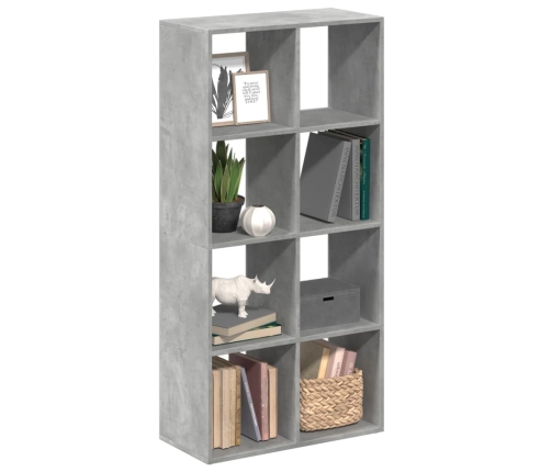 Librería divisora madera gris hormigón 69,5x29x137,5 cm