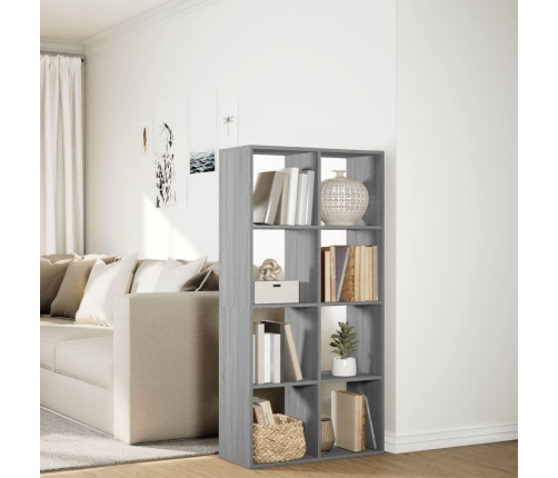 Librería divisor madera ingeniería gris Sonoma 69,5x29x137,5 cm