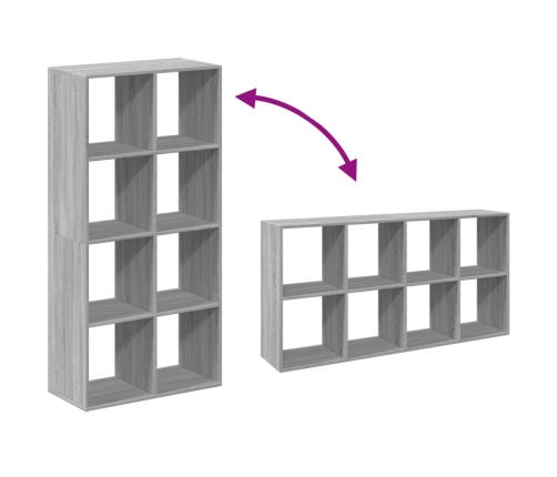 Librería divisor madera ingeniería gris Sonoma 69,5x29x137,5 cm