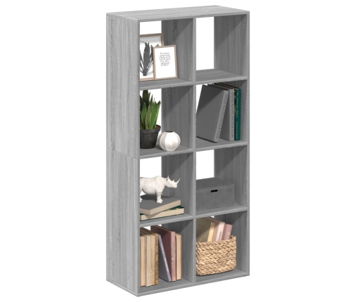 Librería divisor madera ingeniería gris Sonoma 69,5x29x137,5 cm