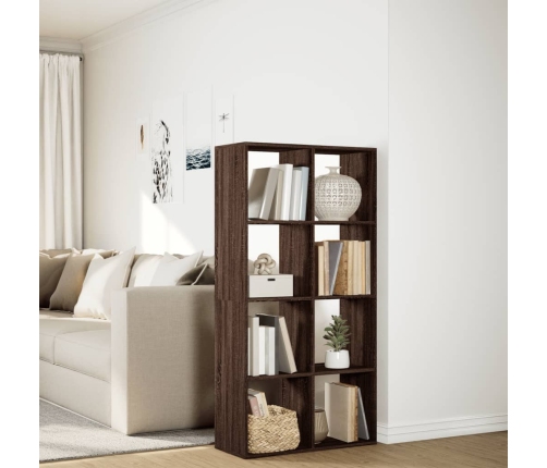 Librería divisor madera ingeniería marrón roble 69,5x29x137,5cm