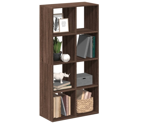 Librería divisor madera ingeniería marrón roble 69,5x29x137,5cm