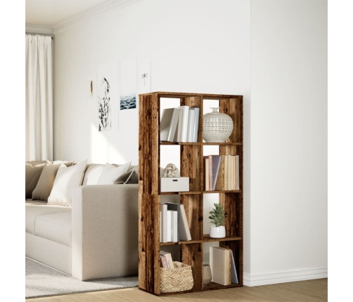 Librería divisor madera ingeniería envejecida 69,5x29x137,5 cm