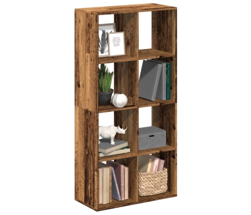 Librería divisor madera ingeniería envejecida 69,5x29x137,5 cm