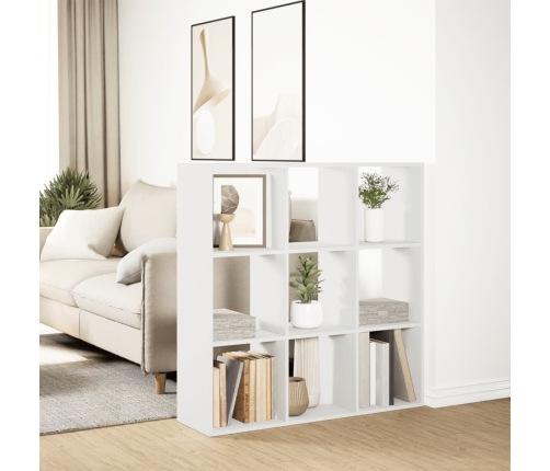 Librería divisora madera ingeniería blanca 102x29x103,5 cm