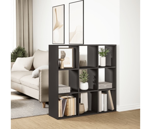 Librería divisora madera de ingeniería negra 102x29x103,5 cm