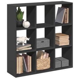 Librería divisora madera de ingeniería negra 102x29x103,5 cm