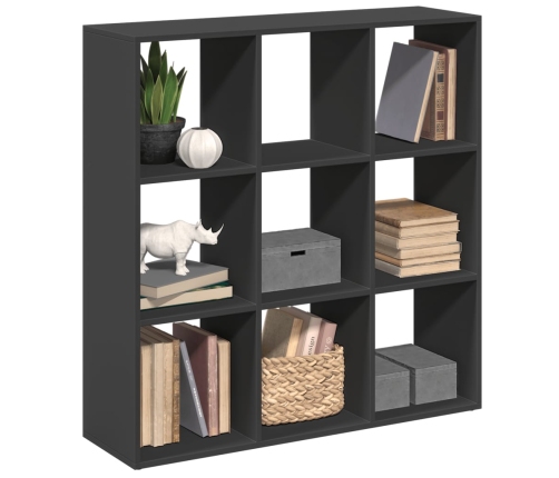 Librería divisora madera de ingeniería negra 102x29x103,5 cm