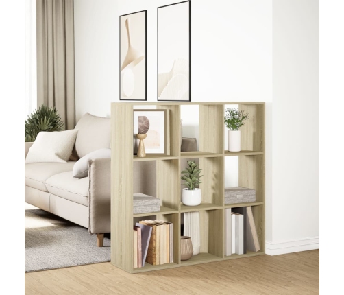 Librería divisor madera ingeniería roble Sonoma 102x29x103,5 cm