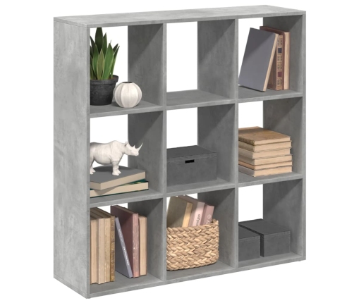 Librería divisora madera gris hormigón 102x29x103,5 cm