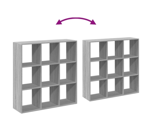 Librería divisor madera ingeniería gris Sonoma 102x29x103,5 cm