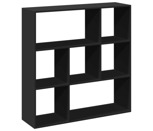 Librería divisora madera de ingeniería negra 102x29x103,5 cm