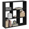 Librería divisora madera de ingeniería negra 102x29x103,5 cm