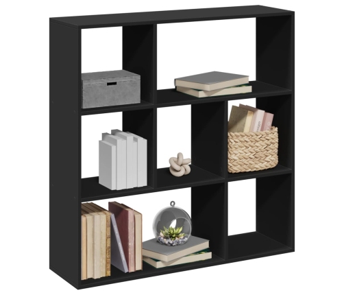 Librería divisora madera de ingeniería negra 102x29x103,5 cm