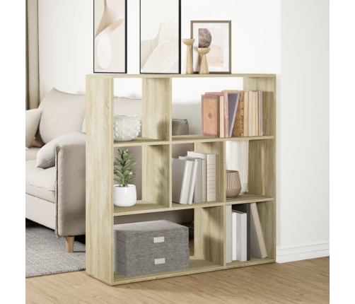 Librería divisor madera ingeniería roble Sonoma 102x29x103,5 cm