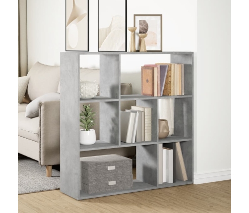 Librería divisora madera gris hormigón 102x29x103,5 cm