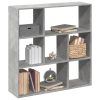 Librería divisora madera gris hormigón 102x29x103,5 cm