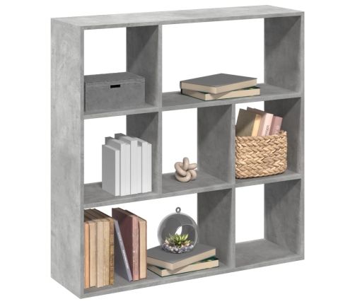 Librería divisora madera gris hormigón 102x29x103,5 cm