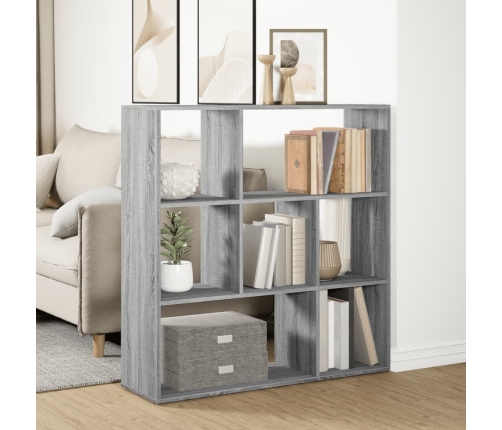 Librería divisor madera ingeniería gris Sonoma 102x29x103,5 cm