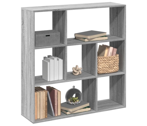 Librería divisor madera ingeniería gris Sonoma 102x29x103,5 cm