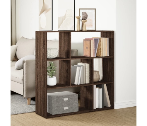 Librería divisora madera marrón roble 102x29x103,5 cm