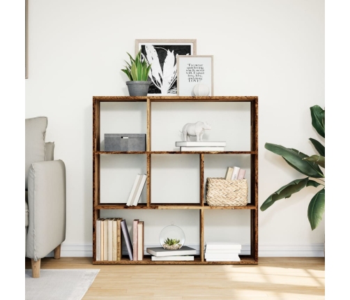 Librería divisora madera ingeniería envejecida 102x29x103,5 cm