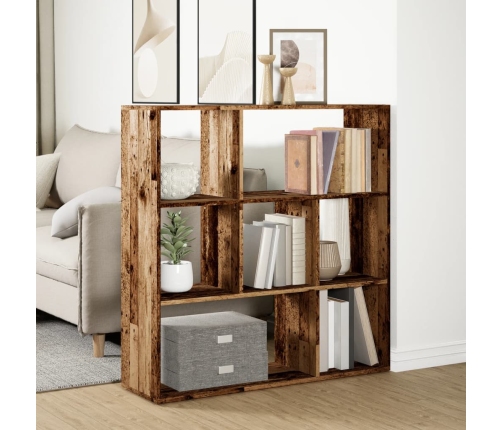 Librería divisora madera ingeniería envejecida 102x29x103,5 cm