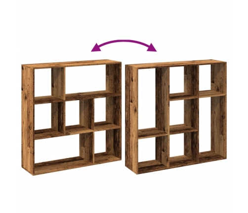 Librería divisora madera ingeniería envejecida 102x29x103,5 cm