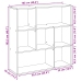 Librería divisora madera ingeniería envejecida 102x29x103,5 cm