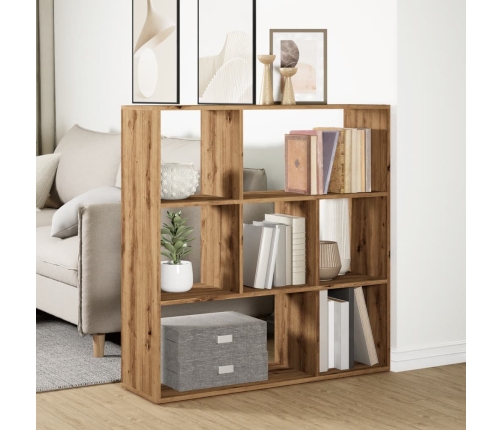 Librería divisora madera roble artisan 102x29x103,5 cm