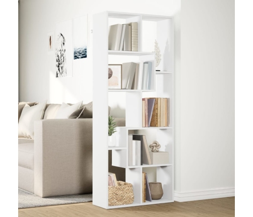 Librería divisora madera ingeniería blanca 67x25x161,5 cm