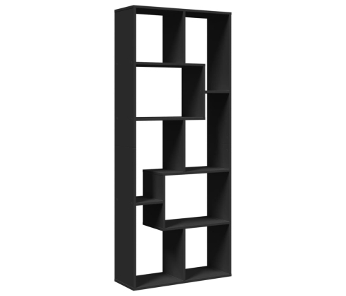 Librería divisora madera de ingeniería negra 67x25x161,5 cm