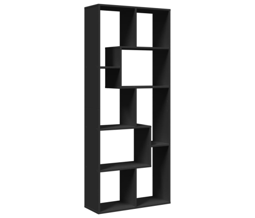 Librería divisora madera de ingeniería negra 67x25x161,5 cm