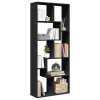 Librería divisora madera de ingeniería negra 67x25x161,5 cm