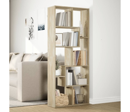 Librería divisora madera ingeniería roble Sonoma 67x25x161,5 cm