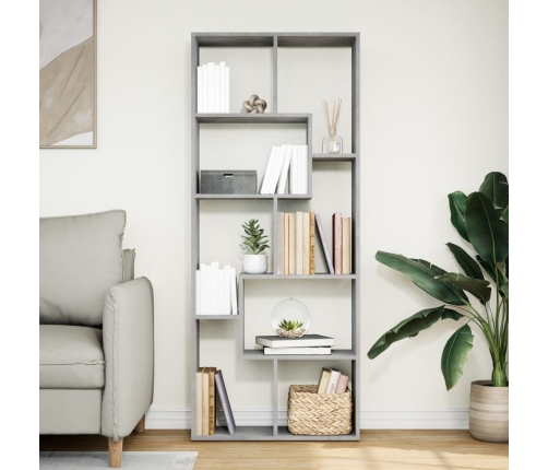 Librería divisora madera ingeniería gris hormigón 67x25x161,5cm