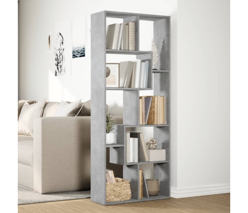 Librería divisora madera ingeniería gris hormigón 67x25x161,5cm