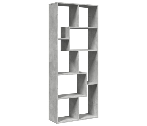 Librería divisora madera ingeniería gris hormigón 67x25x161,5cm