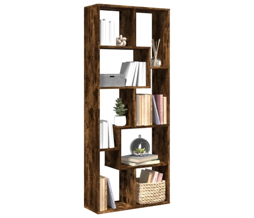 Librería divisora madera ingeniería roble ahumado 67x25x161,5cm