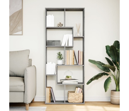 Librería divisora madera ingeniería gris Sonoma 67x25x161,5 cm