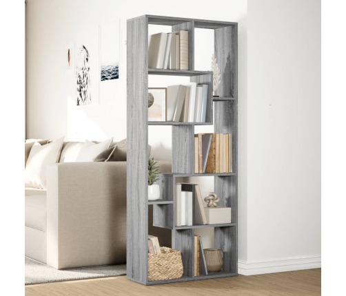 Librería divisora madera ingeniería gris Sonoma 67x25x161,5 cm