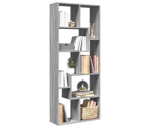 Librería divisora madera ingeniería gris Sonoma 67x25x161,5 cm