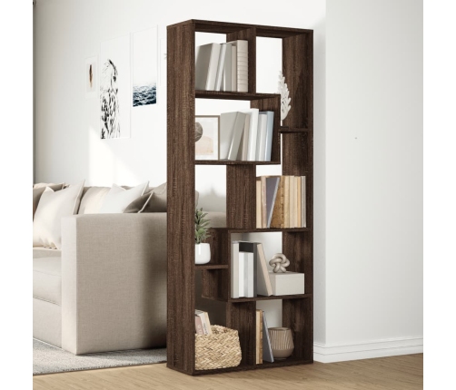 Librería divisora madera ingeniería marrón roble 67x25x161,5 cm