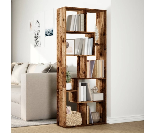 Librería divisora madera ingeniería envejecida 67x25x161,5 cm