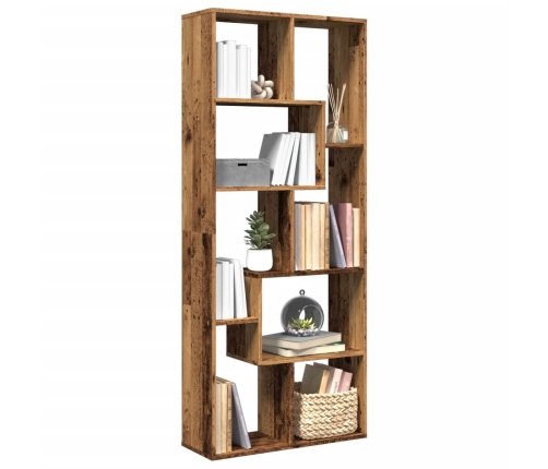 Librería divisora madera ingeniería envejecida 67x25x161,5 cm